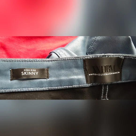 WHBM Blue Faux Leather High Rise Skinny Pants, Size 14 - Picture 3 of 9